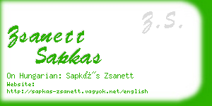 zsanett sapkas business card